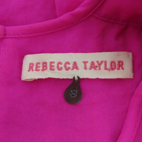 Rebecca Taylor Womens 8 Solid Pink Pleated Keyhole Front Sleeveless Sheath Dress - Picture 10 of 14